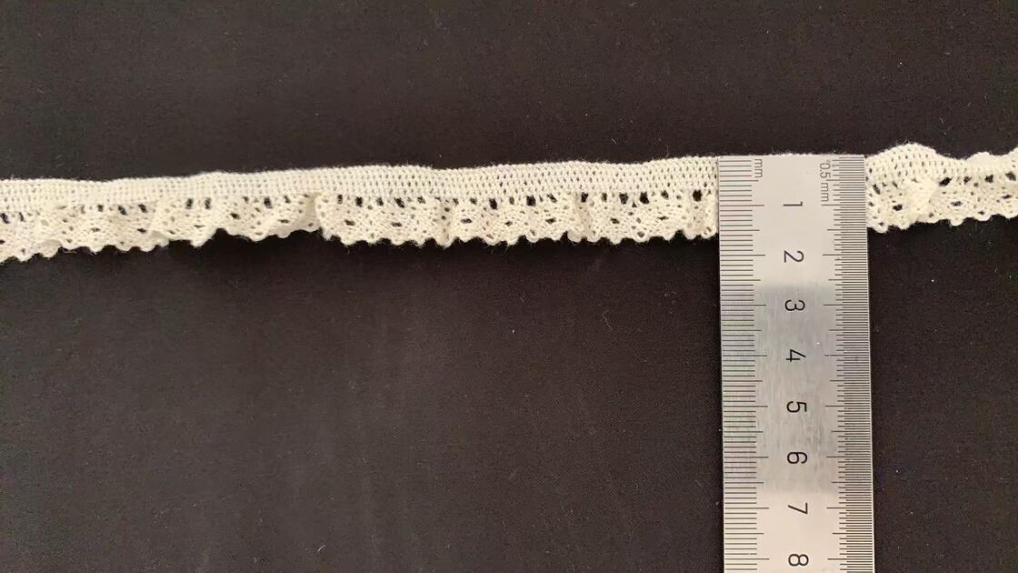 quality 1.5cm Embroidery Elastic Cotton Thread Lace Home Ruffle factory