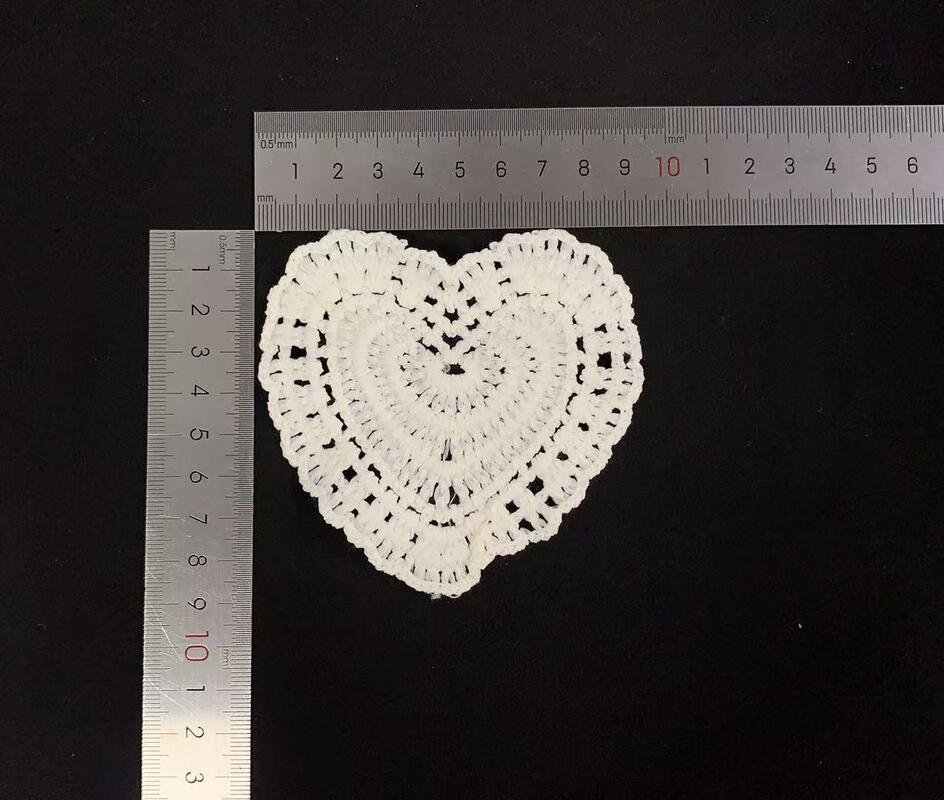 quality Handmade Crochet Lace Heart Bow White Decorations Unique Multiple Lace Product factory