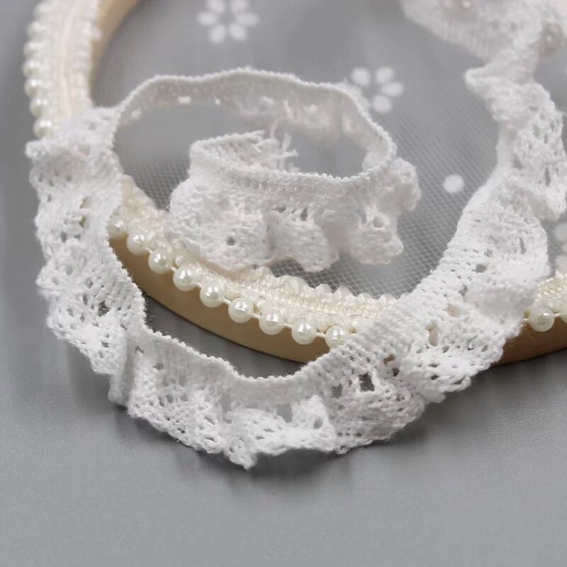 quality Elastic Cotton Yarn Handmade Fabric with Lace Trim Socks and Bottom Curtain Hem Decorative Applique Elegant Lace Accessories factory