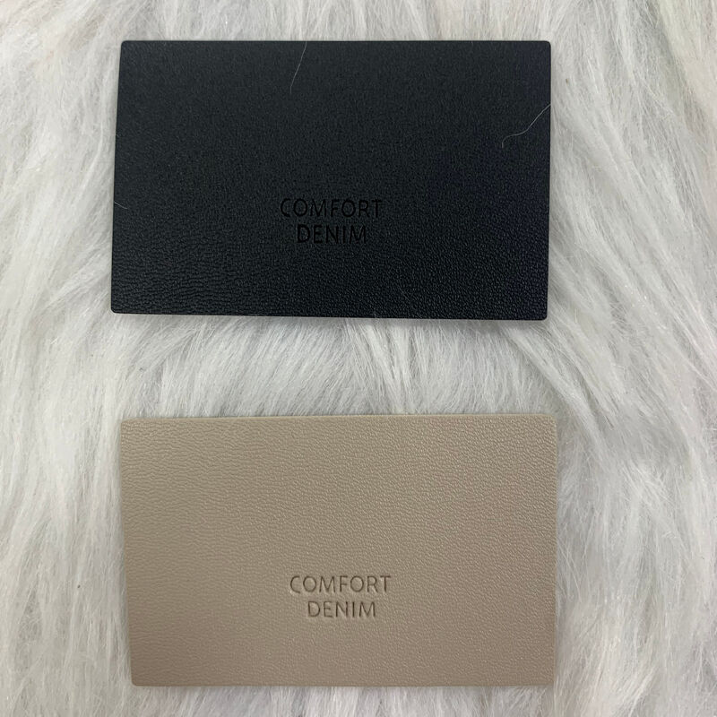 quality Custom Embossed Logo Denim Patch in PU Leather Designed for Personalized Jeans factory