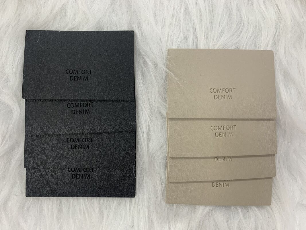 quality Custom Embossed Logo Denim Patch in PU Leather Designed for Personalized Jeans factory