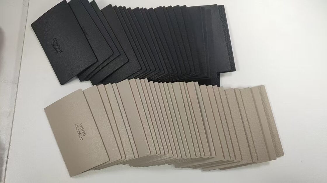 quality Custom Embossed Logo Denim Patch in PU Leather Designed for Personalized Jeans factory