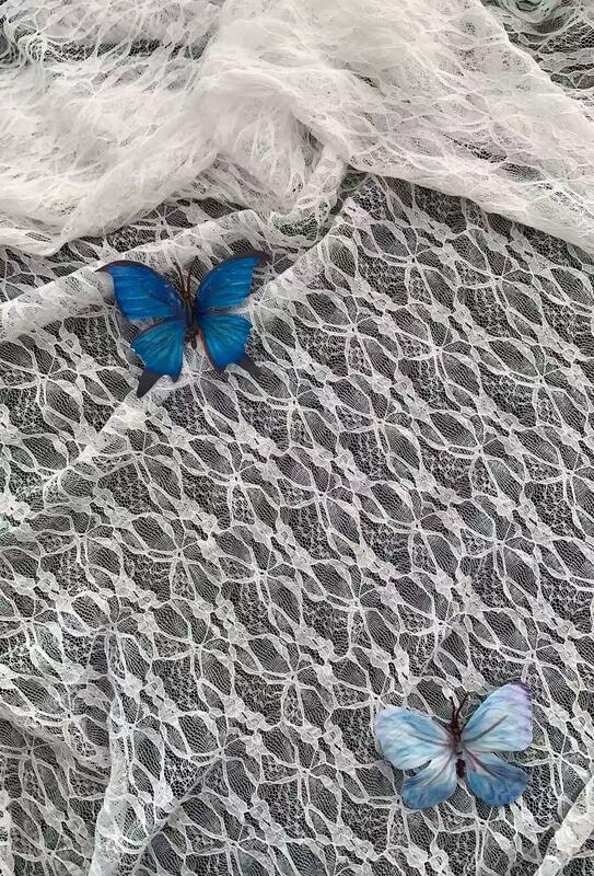 quality Elastic Openwork Lace Fabric (90% Nylon/10% Spandex) - Soft Romantic Apparel Textile factory