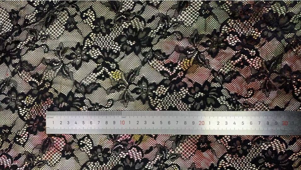 quality Imported Soft High Elasticity Lace Mesh Fabric Plain Color Hollow Without Hooking for Silk Base T-shirt Dresses factory