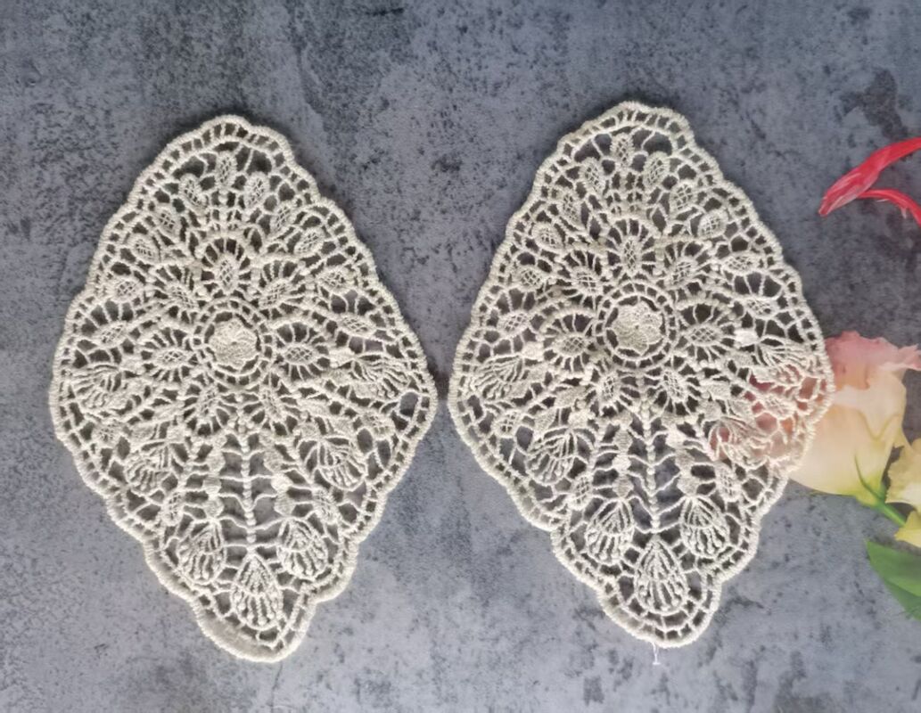 quality Handmade 100% Cotton Knitted Embroidery Crochet Placemat Customizable Size Patches factory