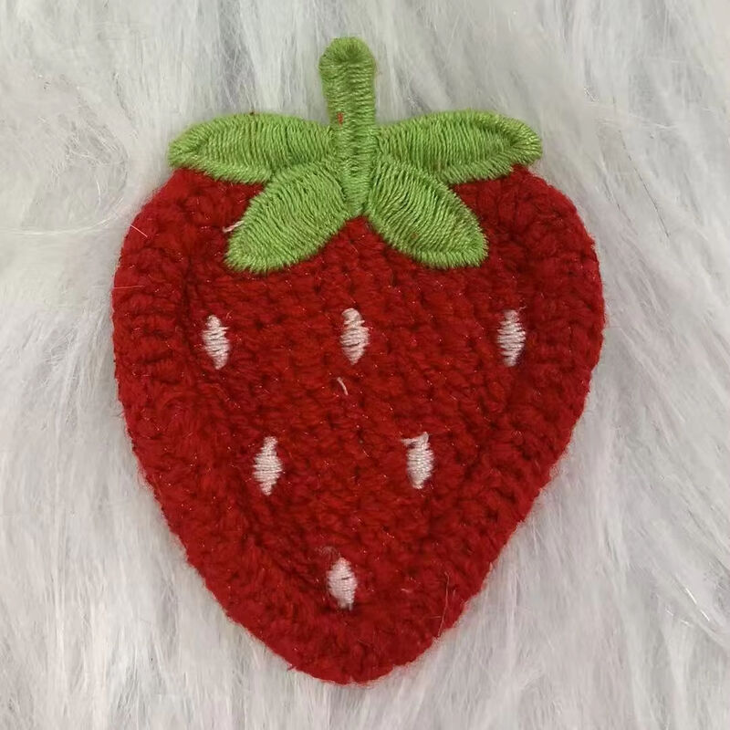 quality Fruit Strawberry Pattern Embroidery Patch Size Can Be Customized  Patch for Children's Garments and Shoe Decoration factory