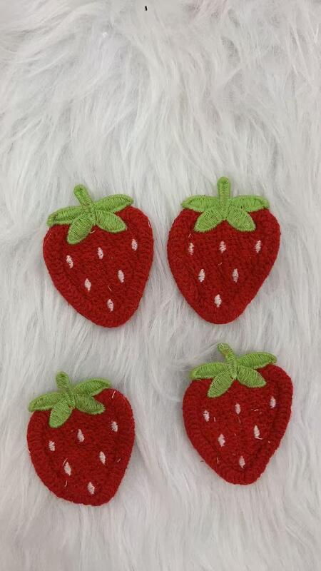 quality Fruit Strawberry Pattern Embroidery Patch Size Can Be Customized  Patch for Children's Garments and Shoe Decoration factory