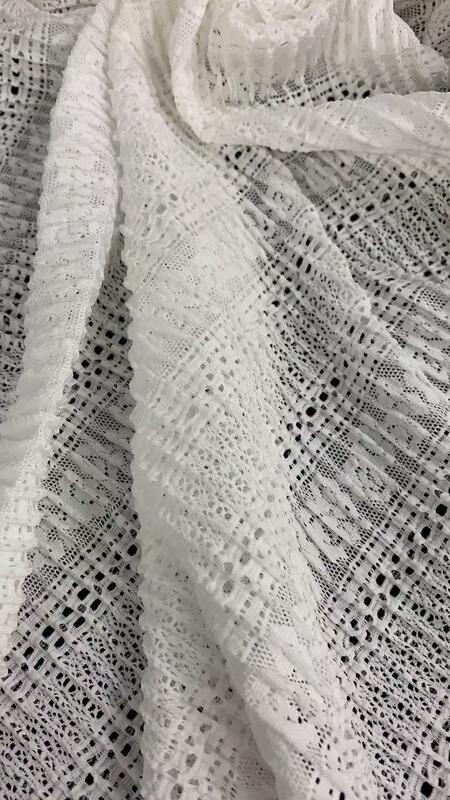 quality Cotton Chicken Embroidery Lace Fabric for Dress Shirt Exquisite White Embroidery Feature Fabric factory