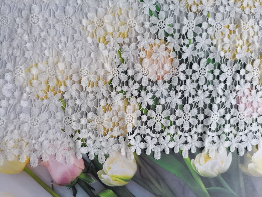 quality Milk Silk Water-Soluble Lace Fabric Elegant Water-Soluble Embroidery Fabric factory