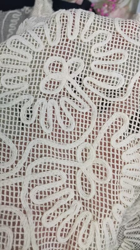 quality New Mesh Lace Embroidery Cotton Fabric for DIY Clothing Handcraft & Soluble Decorations factory