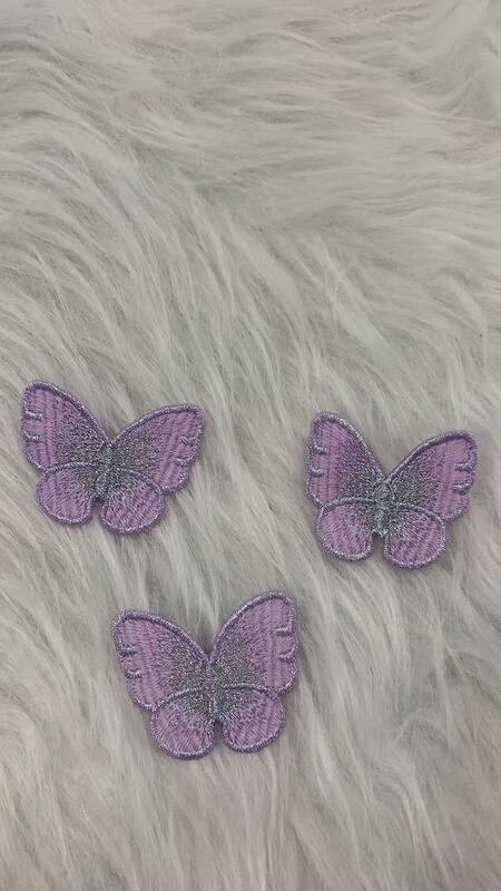 quality 3D Hand Embroidered Butterfly Patch with Flash for Clothing Premium Accessories factory