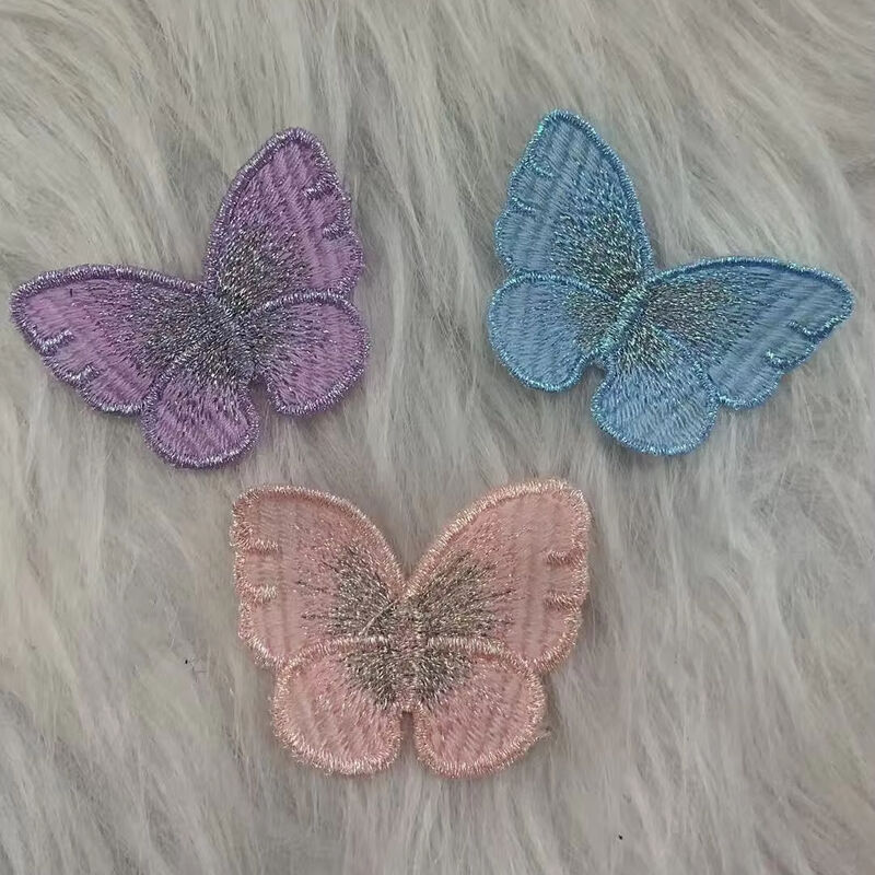 quality 3D Hand Embroidered Butterfly Patch with Flash for Clothing Premium Accessories factory