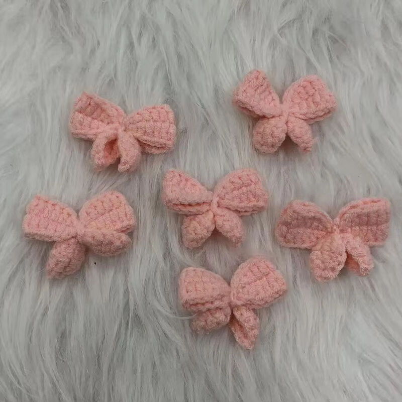 quality Exquisite Handmade 3D Puff Butterfly Patches Crochet Knit Bow Embroidery Lace for Children's Clothing Decorations factory