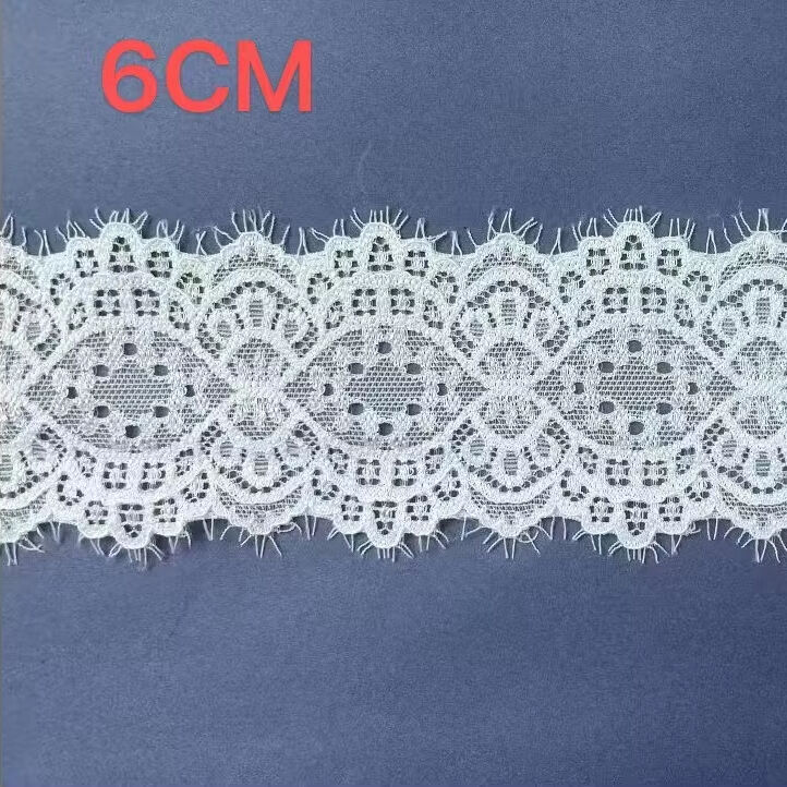 quality High Quality Double Eyelash Lace Trim 6-6.5cm Wide Fabric Accessory for Cheongsam & DIY Curtain Decoration Material factory