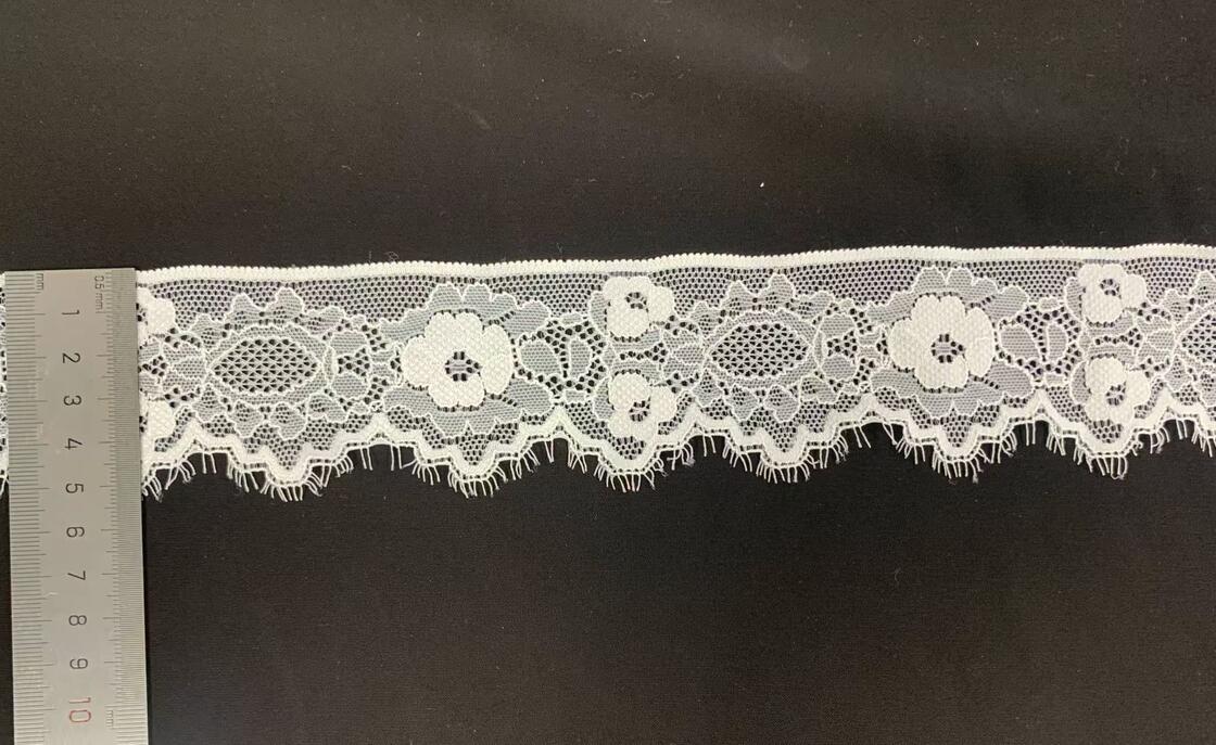 quality Double-Sided 7/8cm Small Eyelash Lace in Black & White Nylon Trimming for Dresses factory