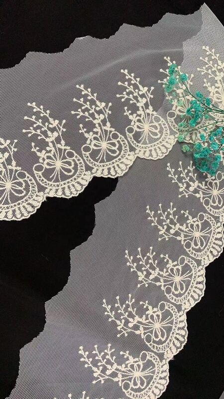 quality 14cm Mesh Cotton Embroider  Lace  Trimming Water-soluble Embroidered Lace for Eco-Friendly  Wedding Veil factory
