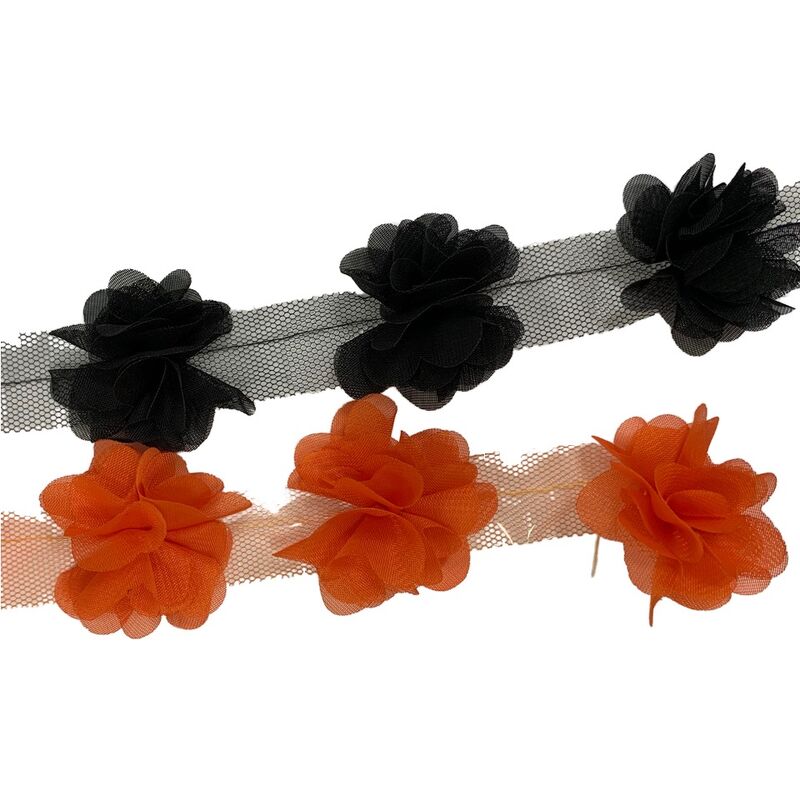 Quality 3D Organza Flower Mesh Lace Trim Elegant Wedding Dress Decoration Accessories for Shoes and Bags factory