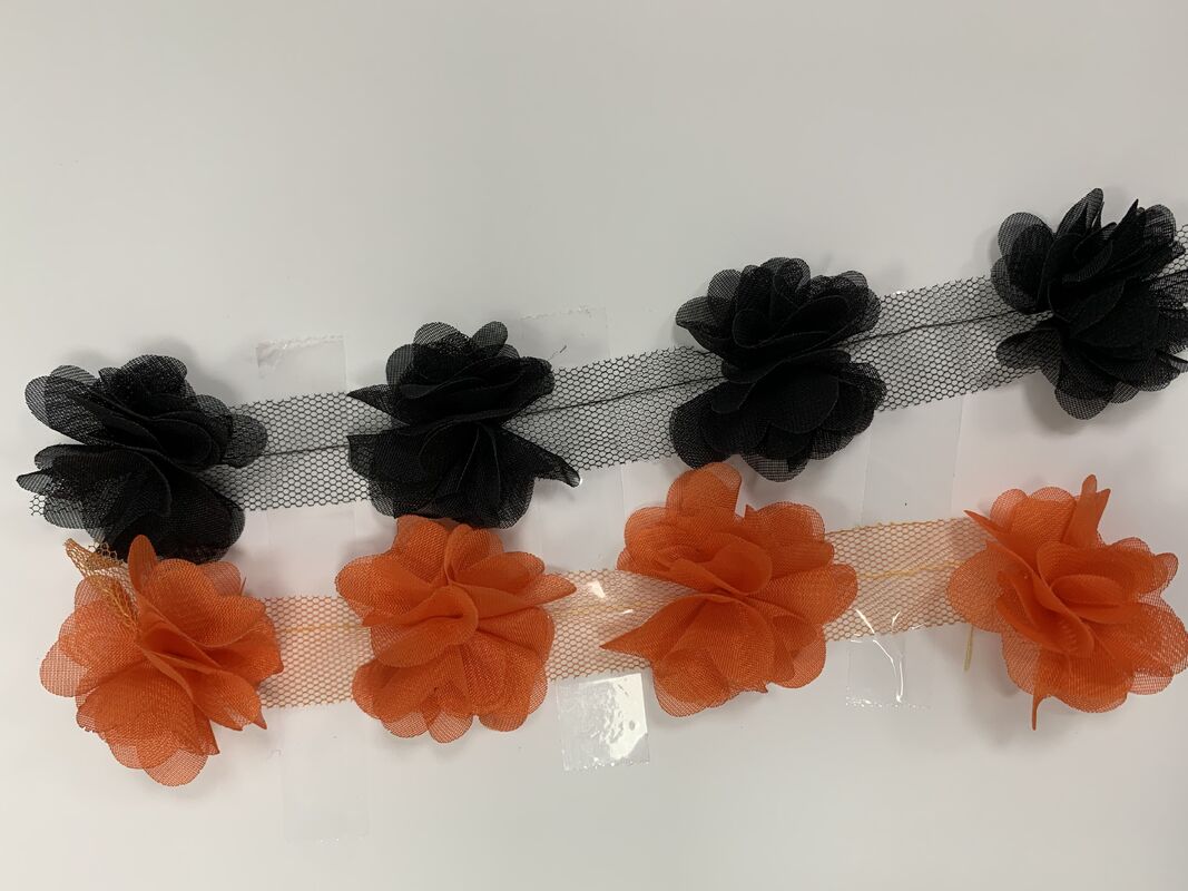 Quality 3D Organza Flower Mesh Lace Trim Elegant Wedding Dress Decoration Accessories for Shoes and Bags factory