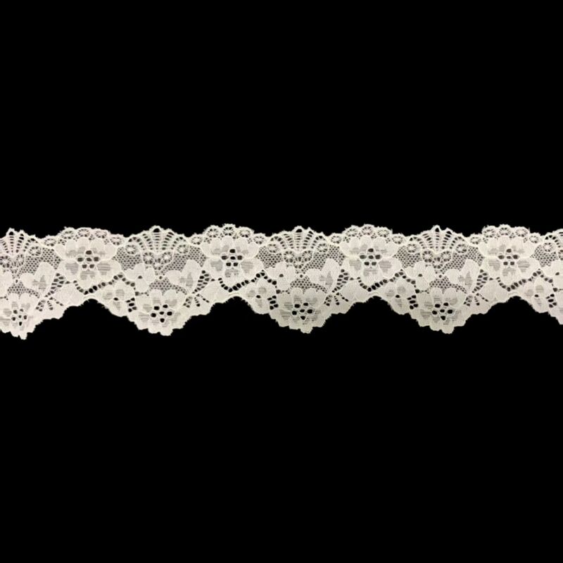 Quality 6cm White Elastic Nylon Spandex Waving Small Dong Silk Ribbon Collar Hem Cuffs Sleeves Underwear Bra factory