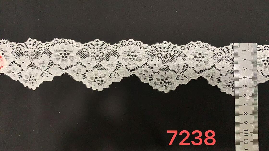 Quality 6cm White Elastic Nylon Spandex Waving Small Dong Silk Ribbon Collar Hem Cuffs Sleeves Underwear Bra factory