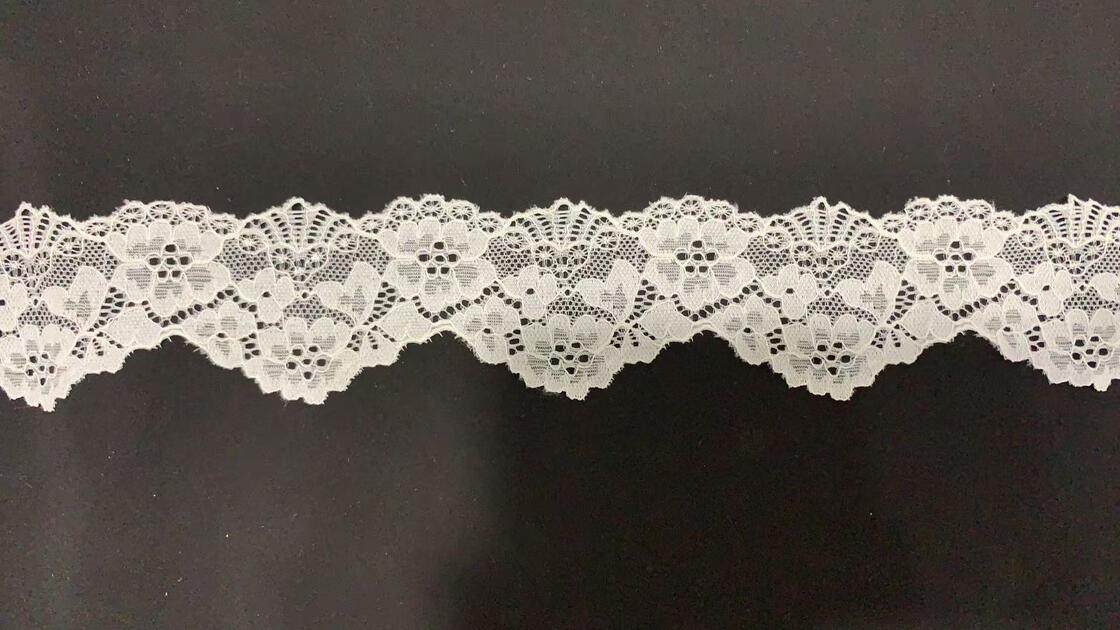 Quality 6cm White Elastic Nylon Spandex Waving Small Dong Silk Ribbon Collar Hem Cuffs Sleeves Underwear Bra factory