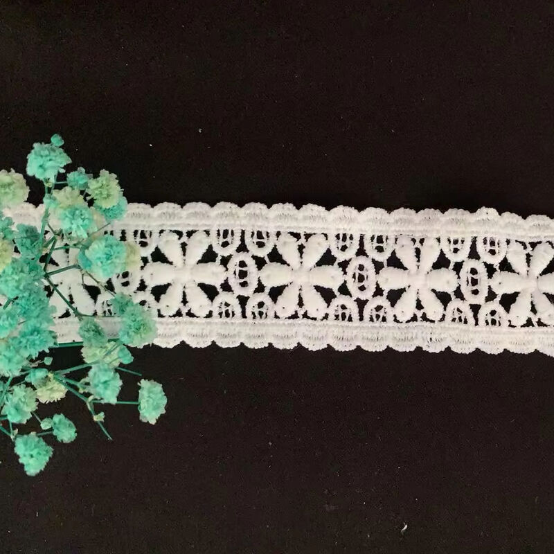 Quality Polyester Water Soluble Lace Clothing Sewing Accessories Hollowed-out Embroidery Multi-color Lolita Lace Trim for Dresses factory