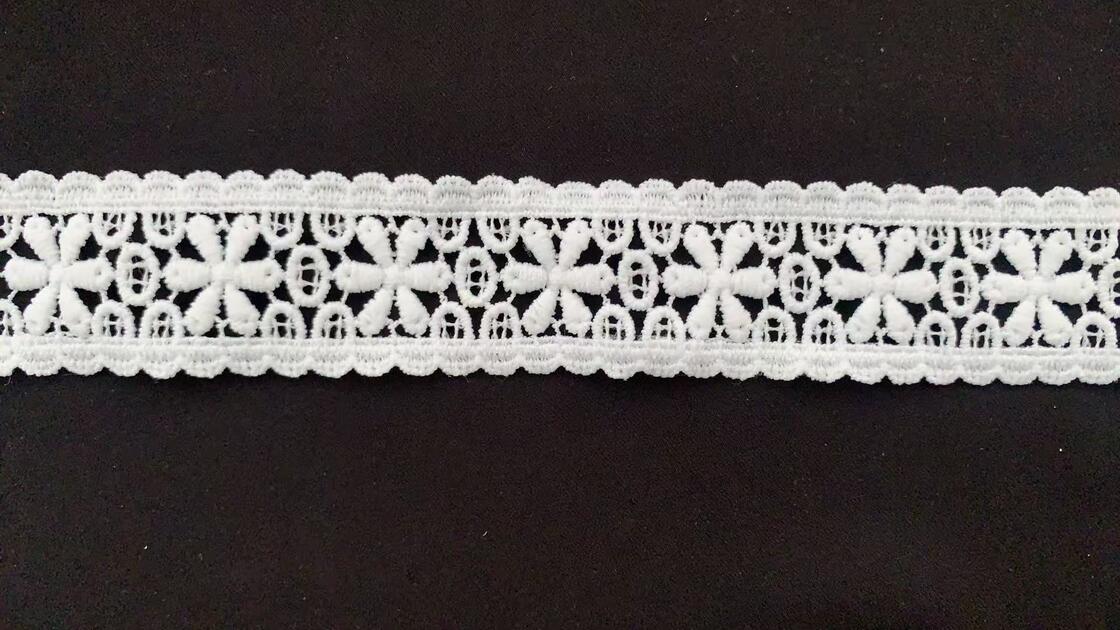 Quality Polyester Water Soluble Lace Clothing Sewing Accessories Hollowed-out Embroidery Multi-color Lolita Lace Trim for Dresses factory