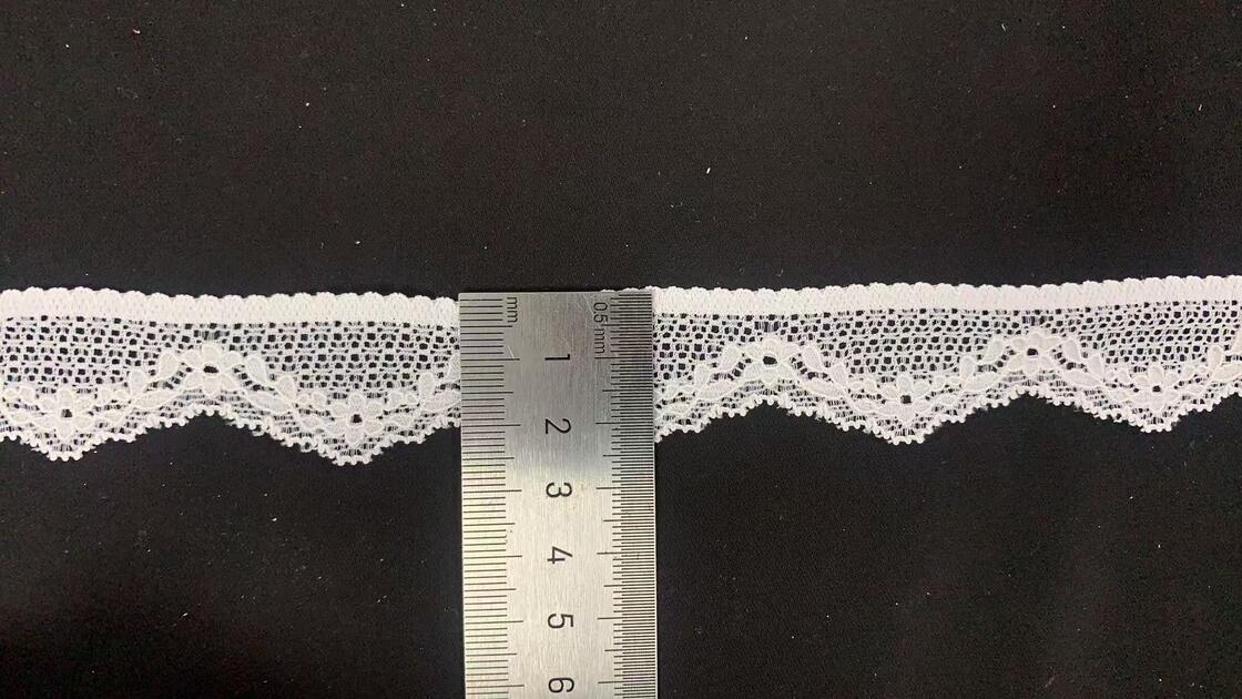 Quality Wholesale Elastic  Nylon Spandex Flower Wedding Lace Decoration 3cm 4cm White Elastic for Lingerie for Bridal Wholesaling factory