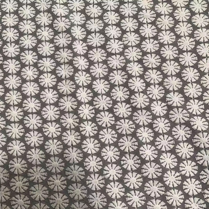 Quality High Quality Wholesale Snowflake Patterned Polyester Lace Fabric Embroidered Fabric, with Customizable Patterns factory