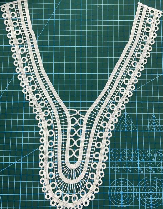 Quality Factory Custom Clothing with Decorative Cut Lace Neck Collar Embroidery Quick Production Available factory