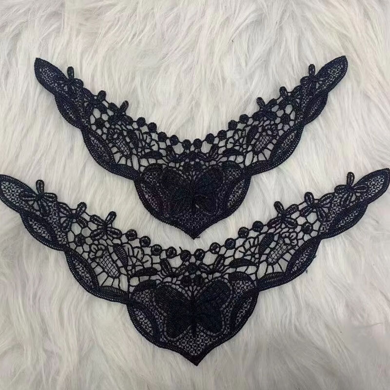 Quality New Style Water Soluble Polyester Embroidery Customizable Width Neck Lace Trim for Ladies' Dress Pajamas factory