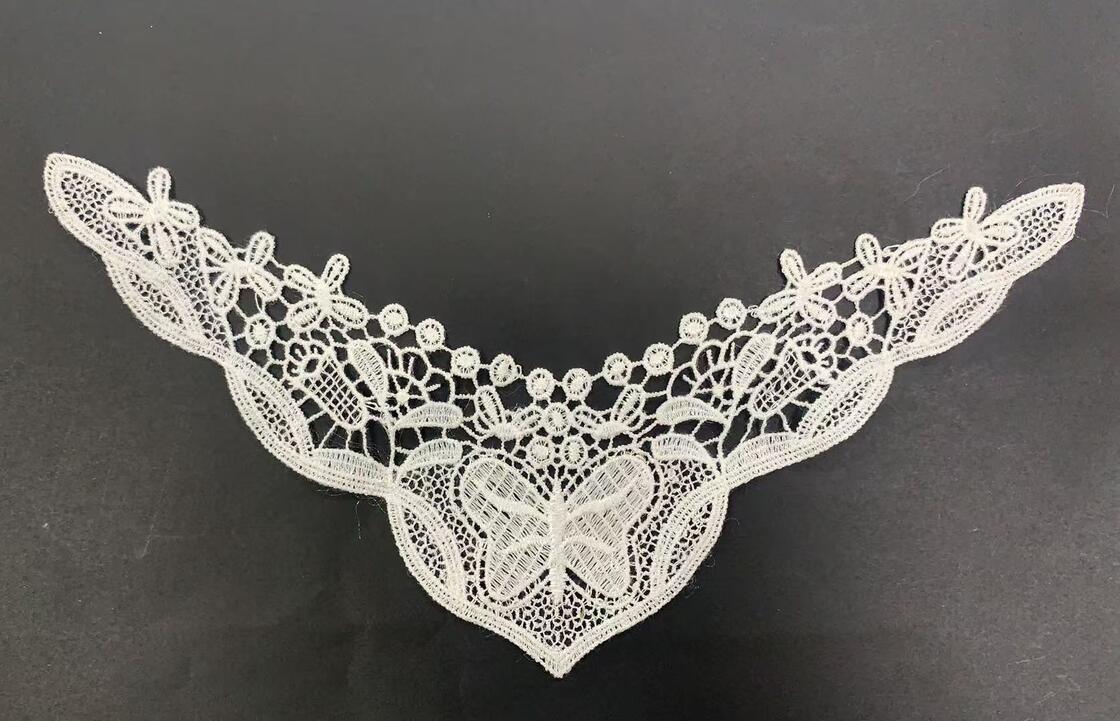 Quality New Style Water Soluble Polyester Embroidery Customizable Width Neck Lace Trim for Ladies' Dress Pajamas factory