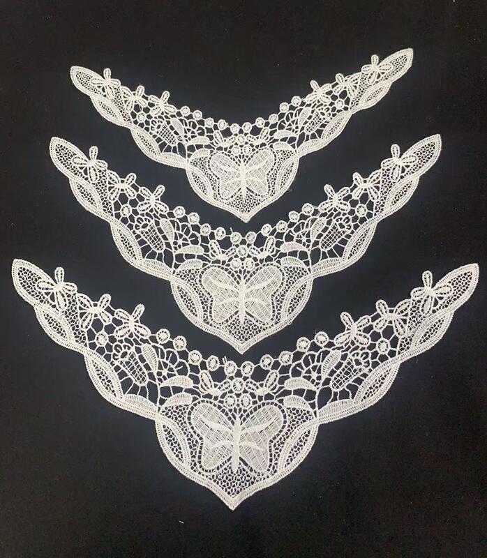 Quality New Style Water Soluble Polyester Embroidery Customizable Width Neck Lace Trim for Ladies' Dress Pajamas factory