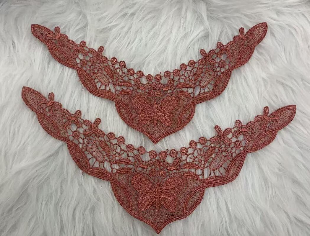 Quality New Style Water Soluble Polyester Embroidery Customizable Width Neck Lace Trim for Ladies' Dress Pajamas factory
