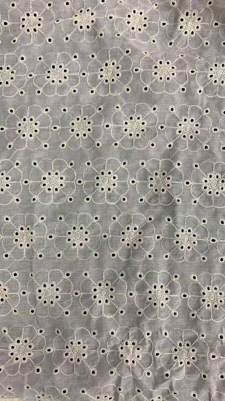 Quality Factory Wholesale All-cotton Embroidered Lace Fabric for Clothing Trimmings factory