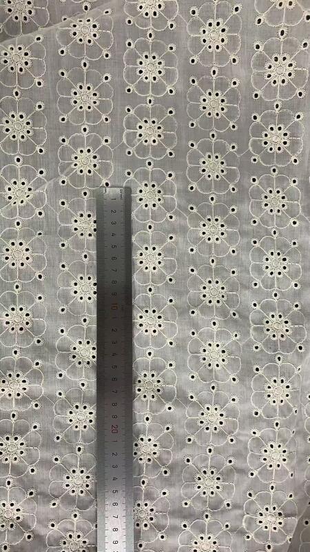 Quality Factory Wholesale All-cotton Embroidered Lace Fabric for Clothing Trimmings factory