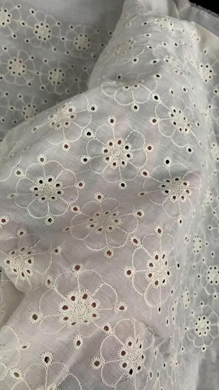 Quality Factory Wholesale All-cotton Embroidered Lace Fabric for Clothing Trimmings factory