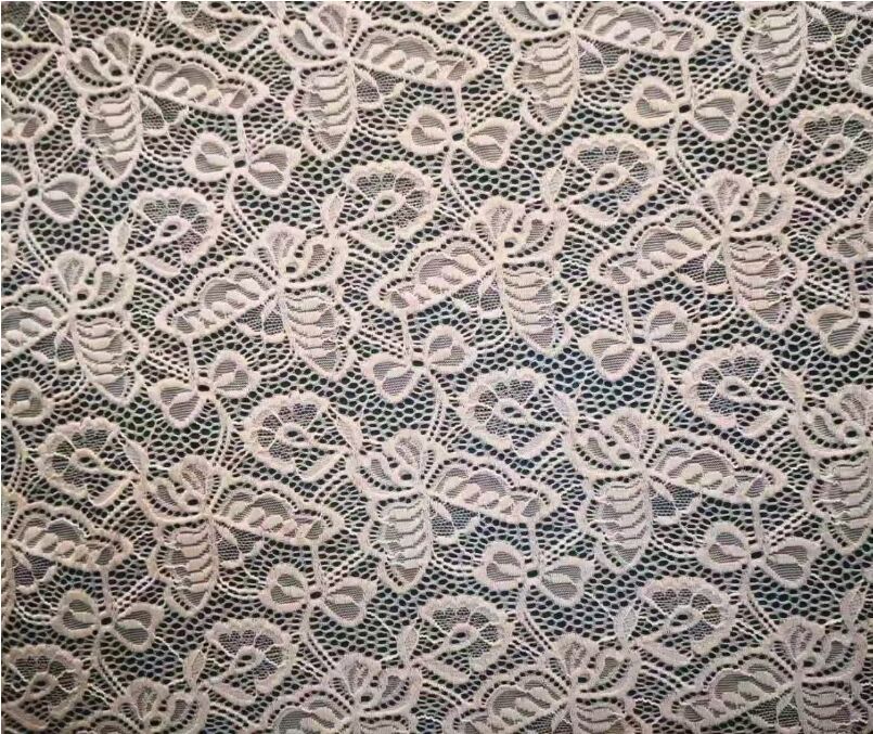 Quality Nylon Spandex Stretch Lace Fabric Elastic Hollow Flower Knitting Mesh for Female Wedding Dresses and Garments Accessories factory
