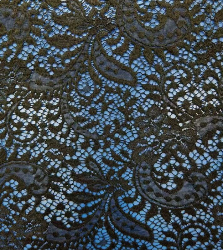 Quality Nylon Spandex Stretch Lace Fabric Elastic Hollow Flower Knitting Mesh for Female Wedding Dresses and Garments Accessories factory