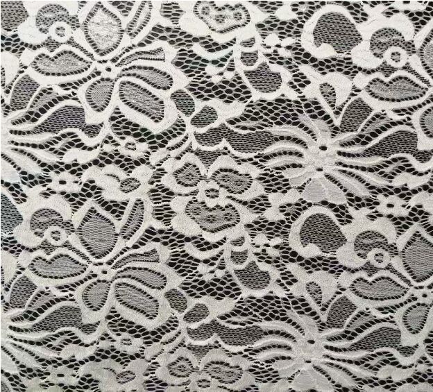 Quality Nylon Spandex Stretch Lace Fabric Elastic Hollow Flower Knitting Mesh for Female Wedding Dresses and Garments Accessories factory
