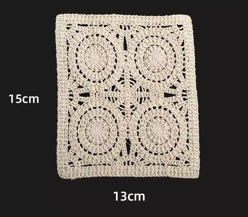 Quality Vintage 3D Lace Table Mat Hollowed Out Embroidery Coasters Shot Decorative Props Soft Cotton Home Fabric Square factory