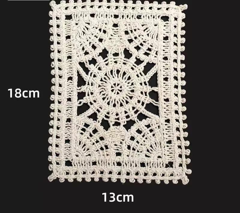 Quality Vintage 3D Lace Table Mat Hollowed Out Embroidery Coasters Shot Decorative Props Soft Cotton Home Fabric Square factory