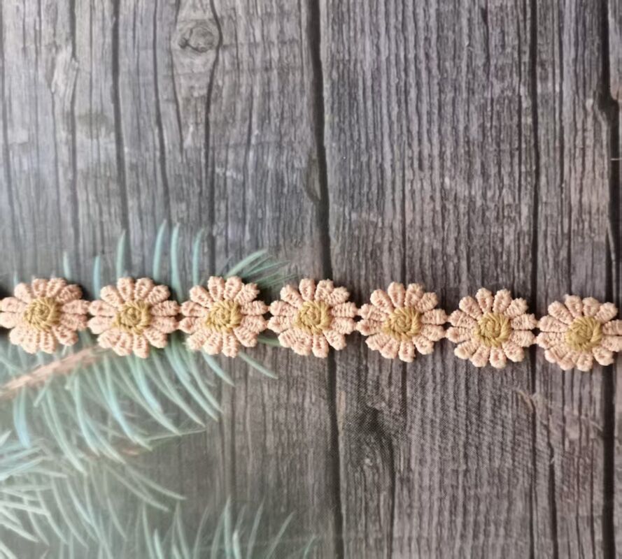 Quality 1.5cm French Lace Daisy Flower Water Soluble Embroidery Trim for Children's Dresses Shoes & Bags Decoration factory