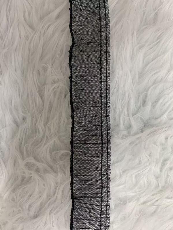 Quality New ARRIVAL! 100% Nylon Pleated Lace trim for ladies' dress ,pleated lace, none elastic lace ,lace trim make of mesh factory