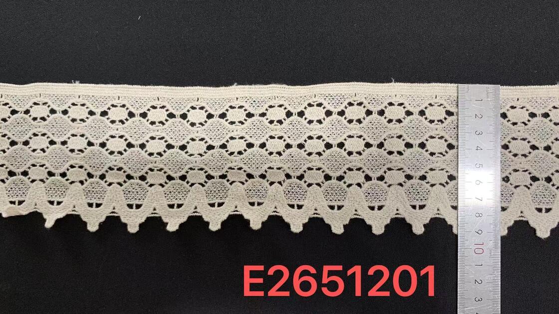 Quality HIGH-QUALITY COTTON WATER-SOLUBLE CUSTOM EMBROIDERY LACE FOR WEDDING AND PARTY DRESSES factory