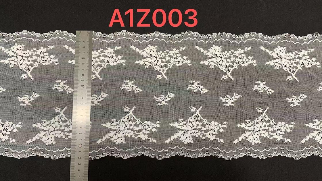 Quality Classic Retro Style Floral Mesh Elastic Lace Trim 22.5cm Width Nylon/Spandex for Wedding Veil Decoration factory