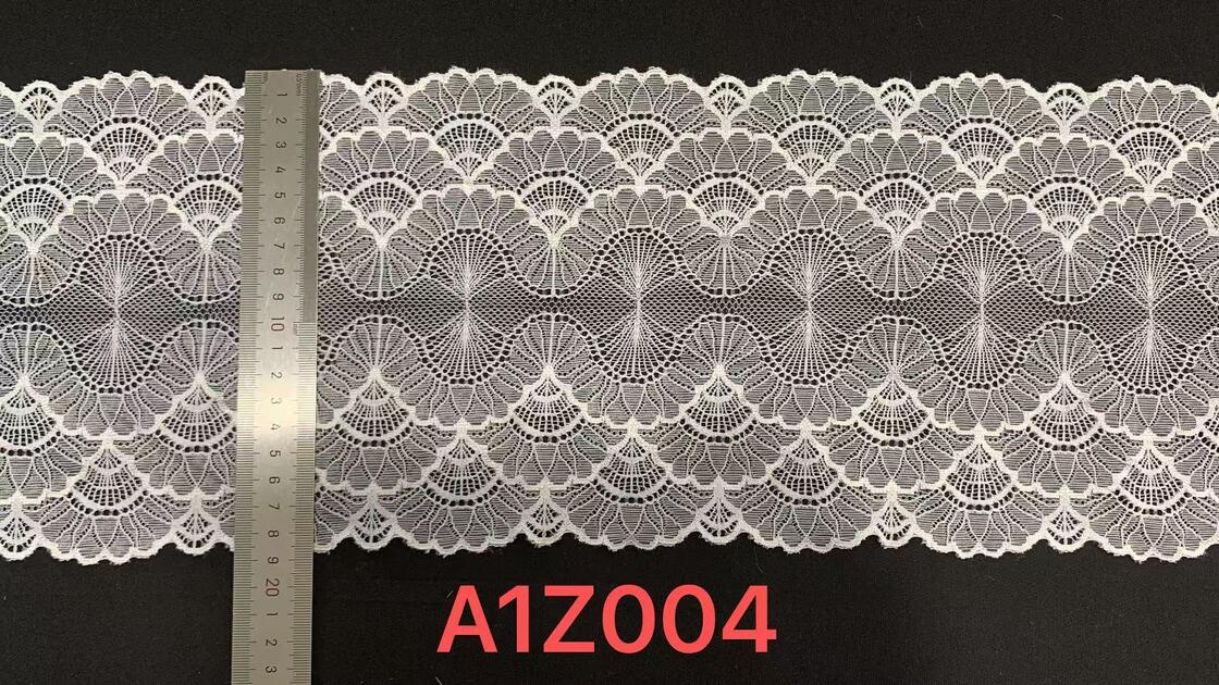 Quality A1Z004 French Lace with Nylon/Spandex Material and 19CM Width Featuring Wavy Edge Design for Dress & Home Textiles factory