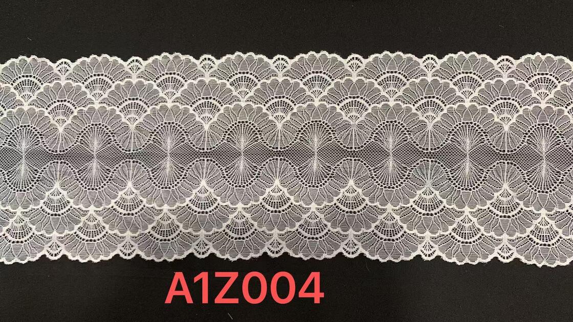 Quality A1Z004 French Lace with Nylon/Spandex Material and 19CM Width Featuring Wavy Edge Design for Dress & Home Textiles factory