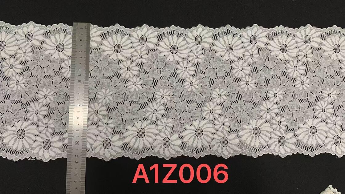 Quality Sunflower Daisy Floral Lace Trim Stretch Fabric in Nylon Spandex with 22.5cm Width for Pajama Dresses factory