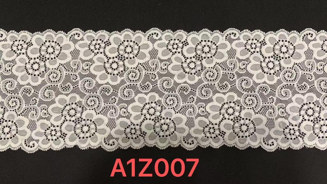 Quality Retro European Floral Elastic Lace Trim with 15.5cm Width and Nylon/Spandex Blend for Women's Dresses factory